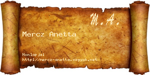 Mercz Anetta névjegykártya